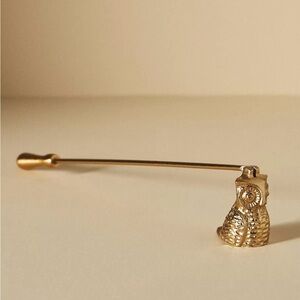 NEW Anthropologie Owl Candle Snuffer, Gold
